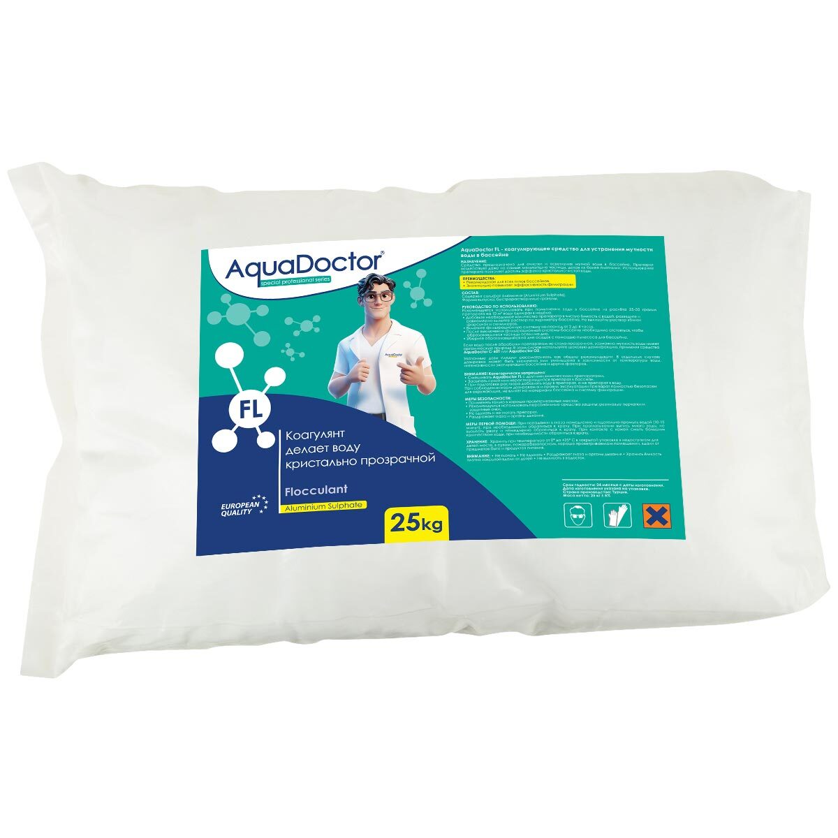 Коагулянт AquaDoctor FL для очистки воды в гранулах 25кг