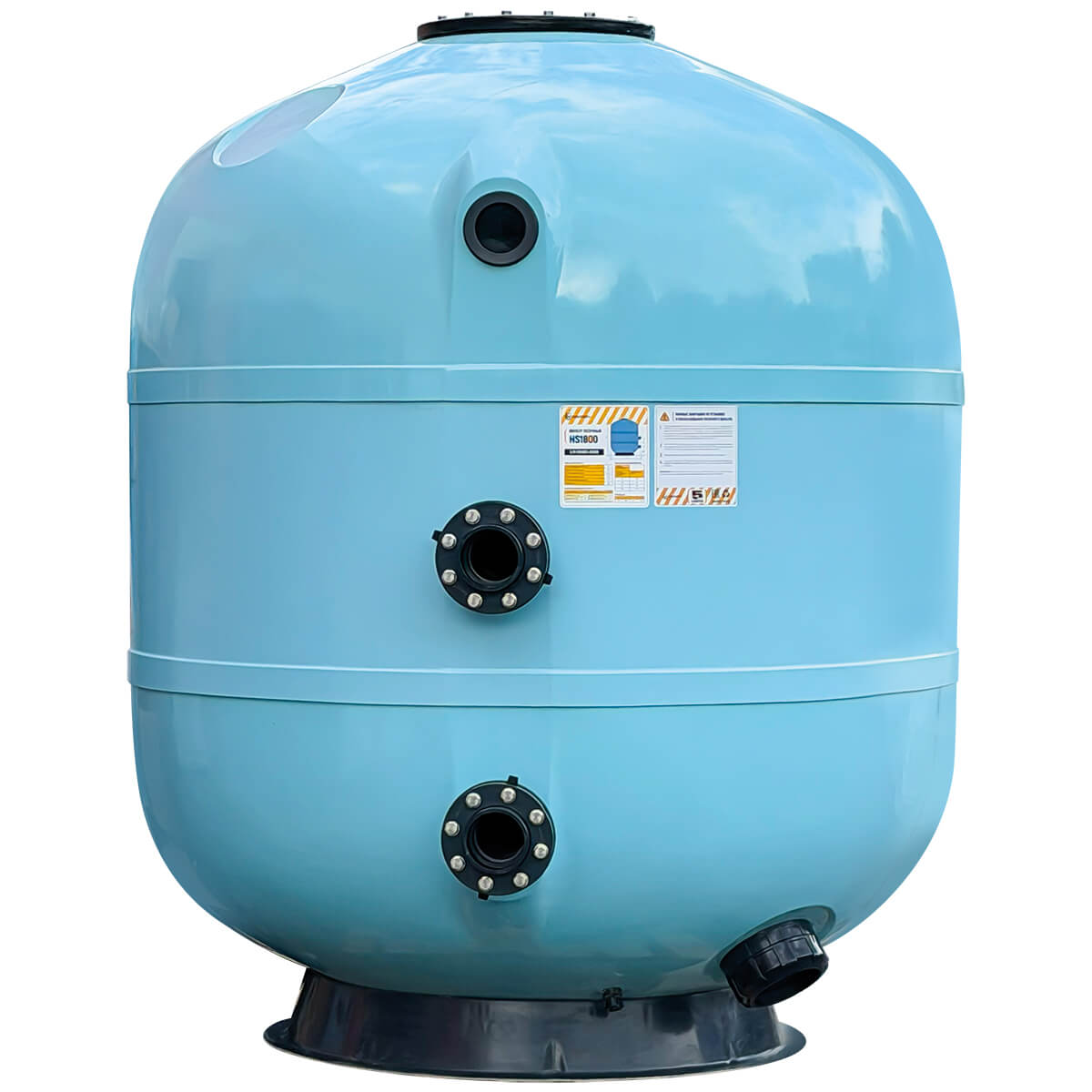 Фильтр дюз. дно Aquaviva HS1800 (127m3/h, 1800mm, 110mm, 2,5Бар,1,2м, голубой) + люк д/выгр и см/окно