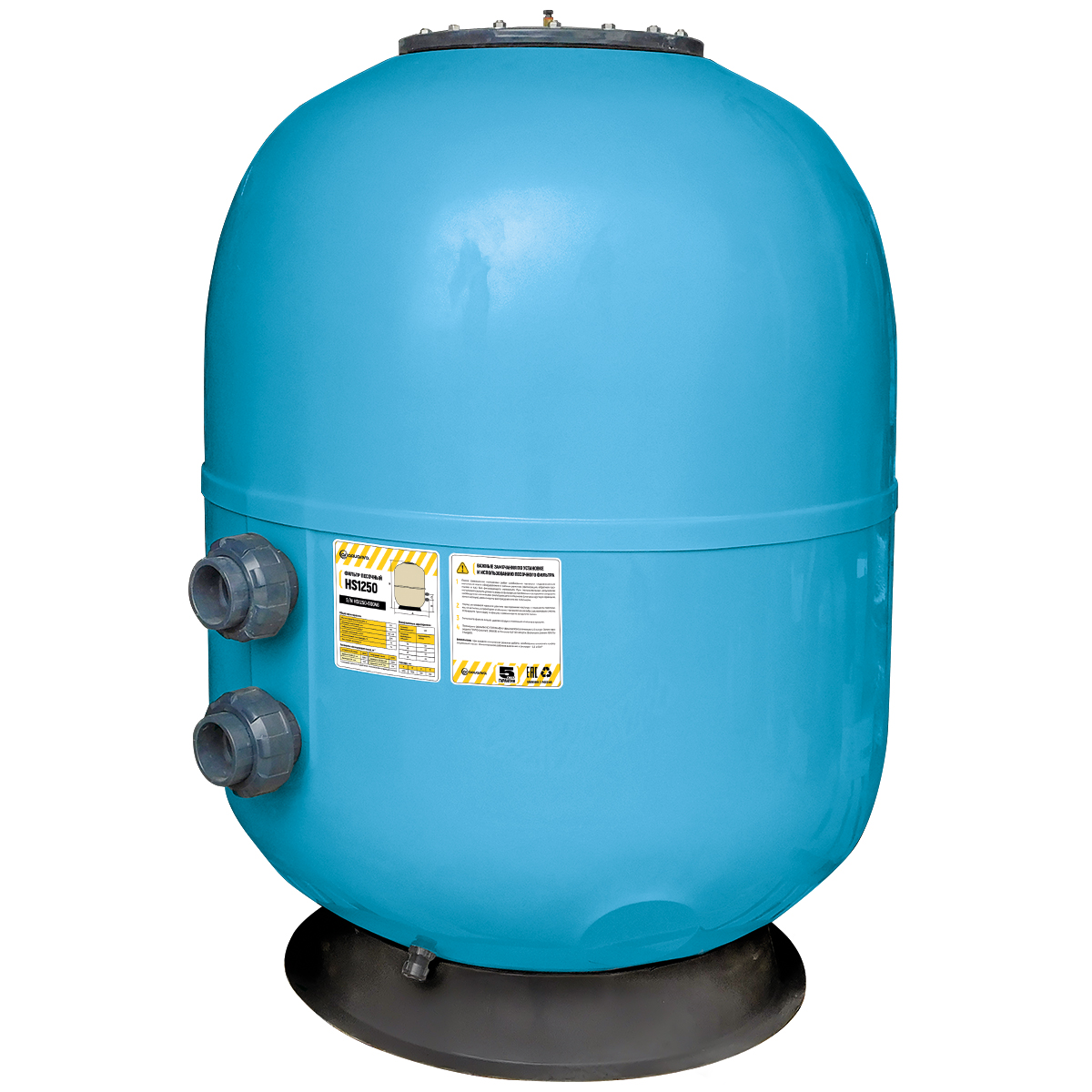 Фильтр AquaViva HS1250 (62м³/ч, 1250 мм, 2240 кг, 90 мм, 2,5Бар, 1.2м засыпка)