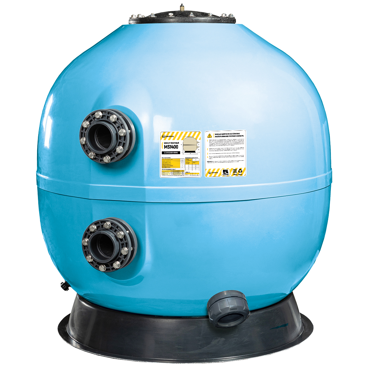 Фильтр песочный Aquaviva MS1400 (77 м³/ч, 2,5 бар) озон., дюз. дно