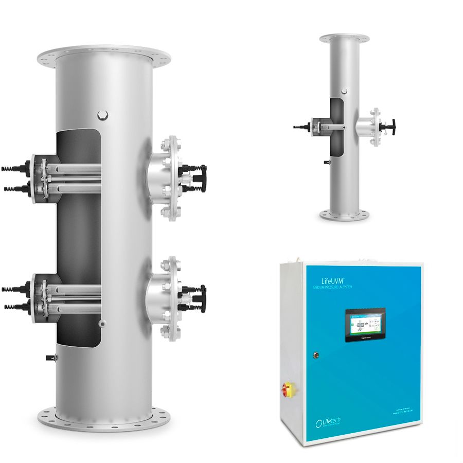 Ультрафиолетовая установка LIfetech TOP 252м3, DN250, 2*3kw, 18000h, Ручная очистка