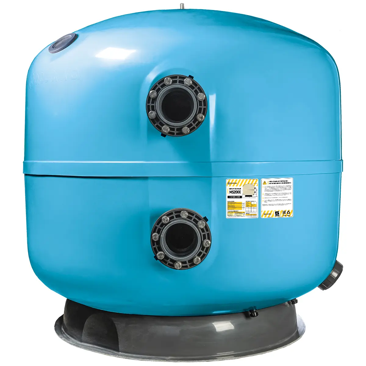Фильтр озон. AquaViva MS2000 (157м³/ч, 2000 мм, 5610 кг, 140 мм, 2,5 Бар,1м засыпка)+люк д/выгрузки и см