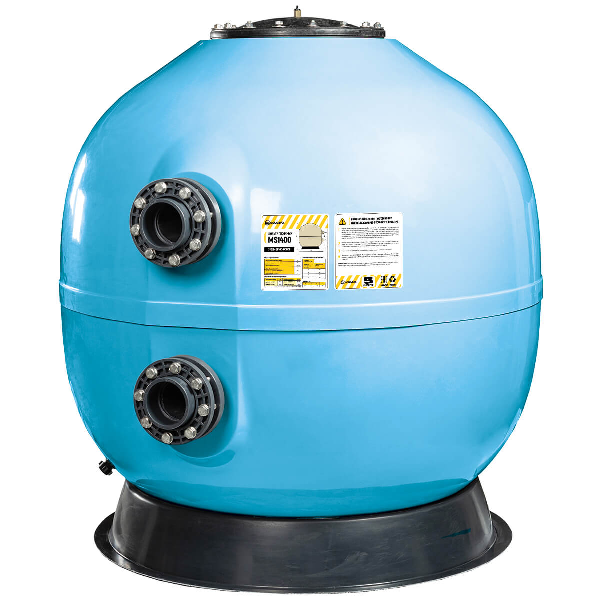 Фильтр дюз. дно Aquaviva MS1400 (77m3/h, 1400mm, 2340kg, 110mm, 2,5Бар,1м, голубой)