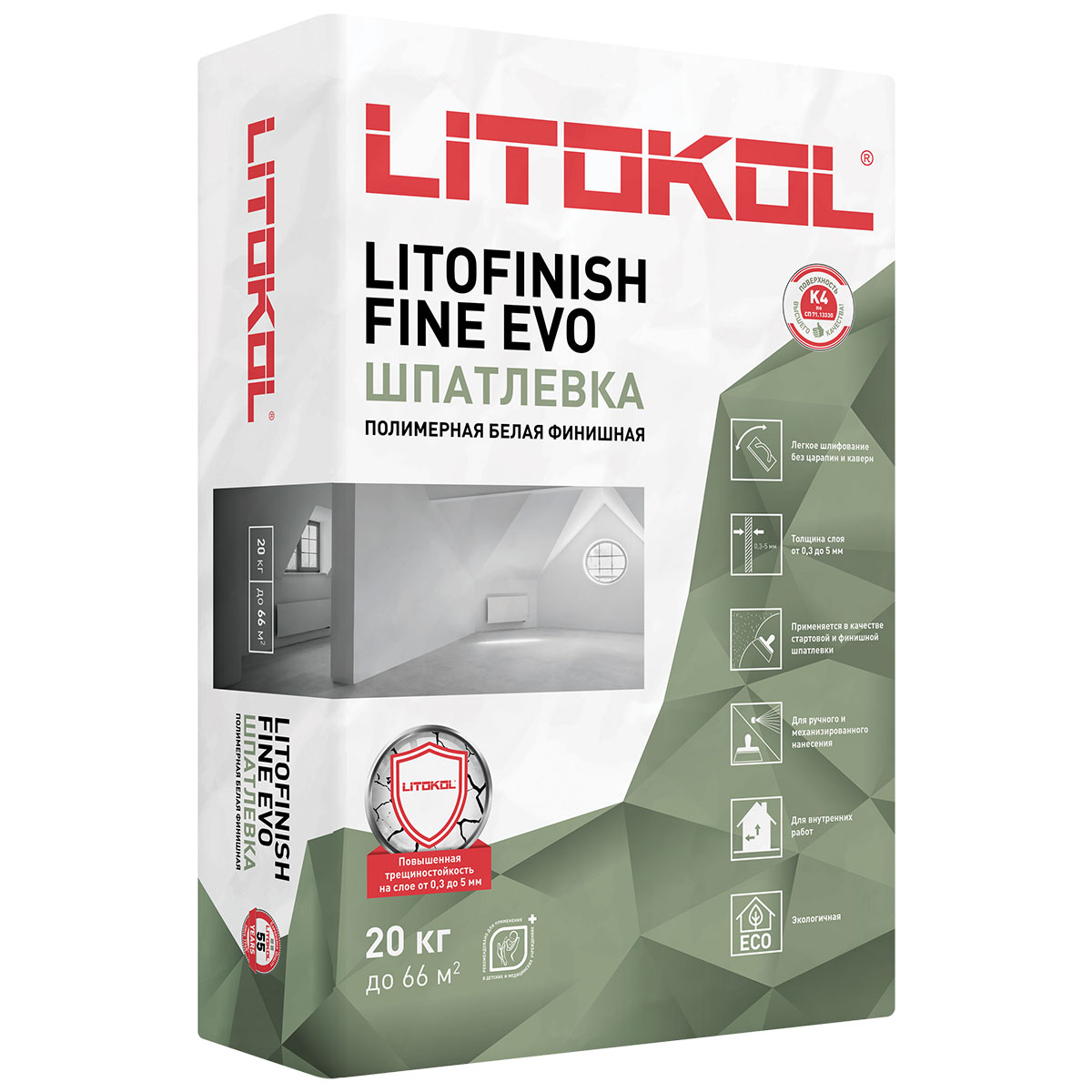 Финишная шпаклевка Litokol LITOFINISH FINE 20 кг