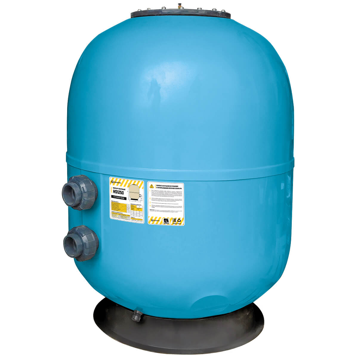 Фильтр дюз.дно Aquaviva HS1250 (62m3/h, 1250mm, 2240kg, 90mm, 2,5Бар,1,2м, голубой)